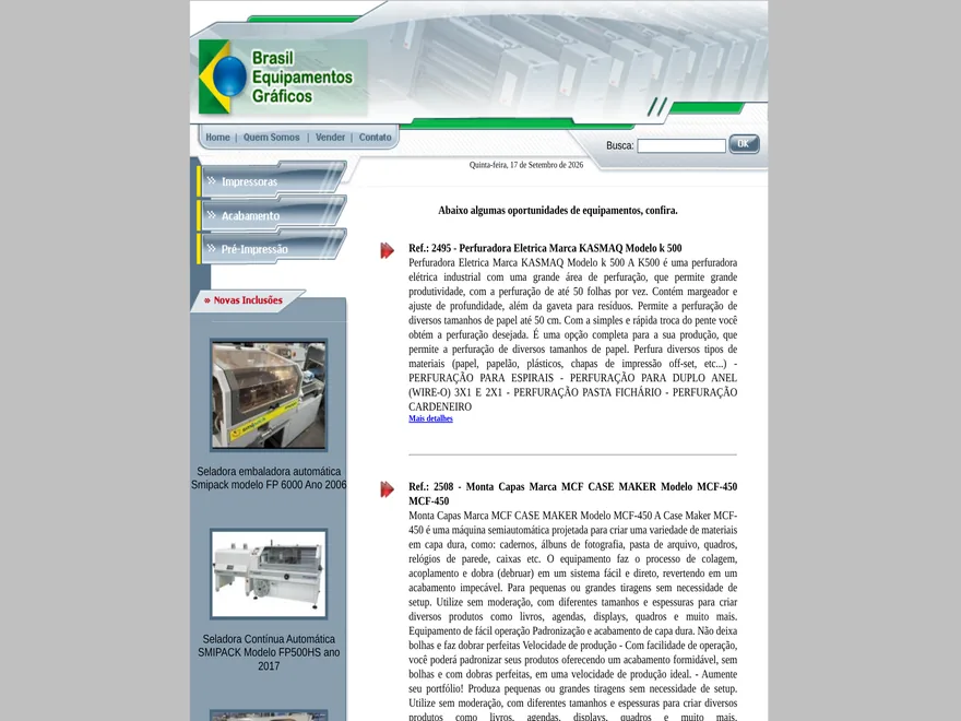 Site da BR Máquinas